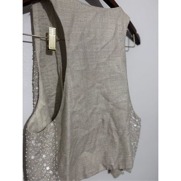 Eileen Fisher MATKA Sequin Encrusted Silk Vest Women Womens Size M Luxury Night - Picture 9 of 13